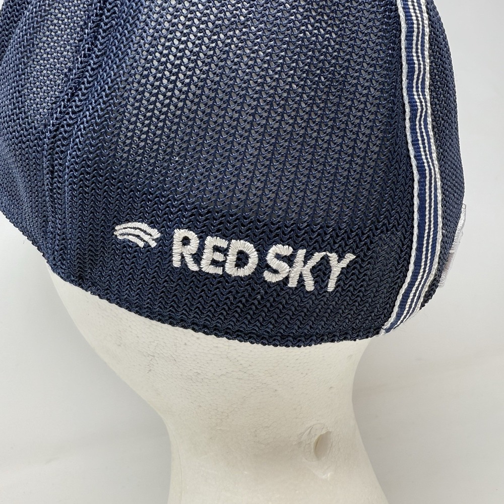 Titleist Small Offset Logo Red Sky Golf Tour Hat Mesh Flex Fitted Cap M/L Blue - Picture 7 of 13